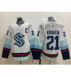 Men Seattle Kraken 21 Seattle Kraken White Adidas Jersey