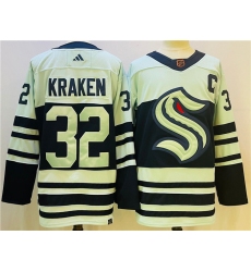 Men Seattle Kraken 32 Kraken Ice Blue 2022 23 Reverse Retro Stitched Jersey