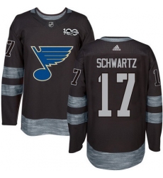 Blues #17 Jaden Schwartz Black 1917 2017 100th Anniversary Stitched NHL Jersey