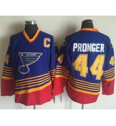 Blues #44 Chris Pronger Light Blue Red CCM Throwback Stitched NHL Jersey