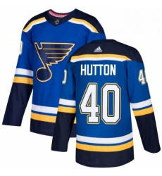 Mens Adidas St Louis Blues 40 Carter Hutton Premier Royal Blue Home NHL Jersey 