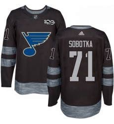 Mens Adidas St Louis Blues 71 Vladimir Sobotka Authentic Black 1917 2017 100th Anniversary NHL Jersey 