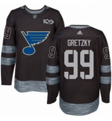 Mens Adidas St Louis Blues 99 Wayne Gretzky Authentic Black 1917 2017 100th Anniversary NHL Jersey 