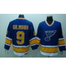 ST.LOUIS BLUES 9 Gilmour Blue Jerseys CCM