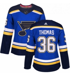 Womens Adidas St Louis Blues 36 Robert Thomas Authentic Royal Blue Home NHL Jersey 