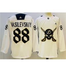 Men Tampa Bay Lightning 88 Andrei Vasilevskiy White Stitched Jersey