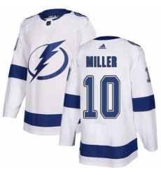 Youth Adidas Tampa Bay Lightning 10 JT Miller Authentic White Away NHL Jerse