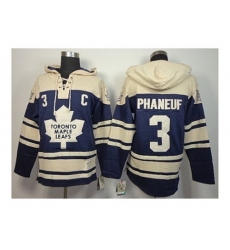 NHL Jerseys Toronto Maple Leafs #3 Phaneuf blue-cream[pullover hooded sweatshirt][patch C]