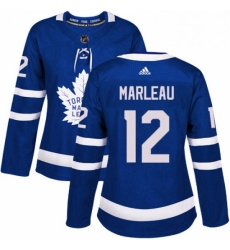 Womens Adidas Toronto Maple Leafs 12 Patrick Marleau Authentic Royal Blue Home NHL Jersey 