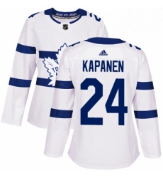 Womens Adidas Toronto Maple Leafs 24 Kasperi Kapanen Authentic White 2018 Stadium Series NHL Jersey 