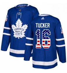 Youth Adidas Toronto Maple Leafs 16 Darcy Tucker Authentic Royal Blue USA Flag Fashion NHL Jersey 