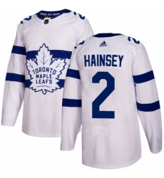 Youth Adidas Toronto Maple Leafs 2 Ron Hainsey Authentic White 2018 Stadium Series NHL Jersey 