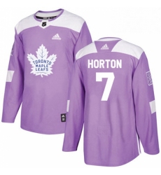 Youth Adidas Toronto Maple Leafs 7 Tim Horton Authentic Purple Fights Cancer Practice NHL Jersey 