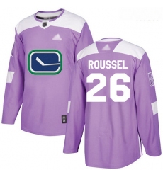 Canucks #26 Antoine Roussel Purple Authentic Fights Cancer Stitched Hockey Jersey