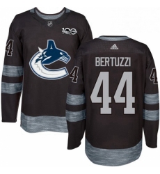 Mens Adidas Vancouver Canucks 44 Todd Bertuzzi Authentic Black 1917 2017 100th Anniversary NHL Jersey 