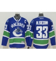 Vancouver Canucks #33 Henrik Sedin Blue Stitched NHL Jersey