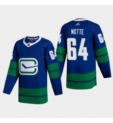 Vancouver Canucks 64 Tyler Motte Men Adidas 2020 21 Authentic Player Alternate Stitched NHL Jersey Blue