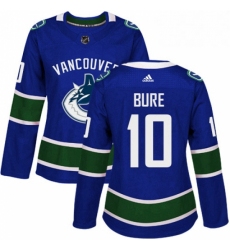 Womens Adidas Vancouver Canucks 10 Pavel Bure Premier Blue Home NHL Jersey 