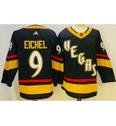 Men Vegas Golden Knights 9 Jack Eichel Black 2022 23 Reverse Retro Stitched NHL Jersey