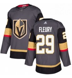 Mens Adidas Vegas Golden Knights 29 Marc Andre Fleury Authentic Gray Home NHL Jersey 