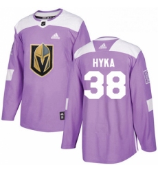 Mens Adidas Vegas Golden Knights 38 Tomas Hyka Authentic Purple Fights Cancer Practice NHL Jersey 