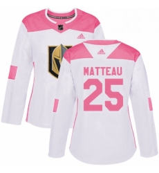 Womens Adidas Vegas Golden Knights 25 Stefan Matteau Authentic WhitePink Fashion NHL Jersey 