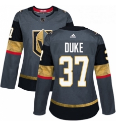 Womens Adidas Vegas Golden Knights 37 Reid Duke Authentic Gray Home NHL Jersey 