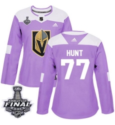 womens brad hunt vegas golden knights jersey purple adidas 77 nhl 2018 stanley cup final authentic fights cancer practice