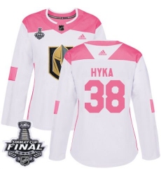 womens tomas hyka vegas golden knights jersey white pink adidas 38 nhl 2018 stanley cup final authentic fashion