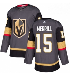 Youth Adidas Vegas Golden Knights 15 Jon Merrill Authentic Gray Home NHL Jersey 