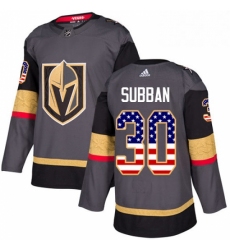 Youth Adidas Vegas Golden Knights 30 Malcolm Subban Authentic Gray USA Flag Fashion NHL Jersey 