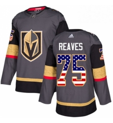 Youth Adidas Vegas Golden Knights 75 Ryan Reaves Authentic Gray USA Flag Fashion NHL Jersey