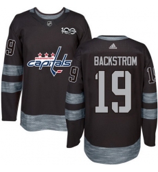 Capitals #19 Nicklas Backstrom Black 1917 2017 100th Anniversary Stitched NHL Jersey