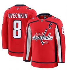 Men Washington Capitals 8 Alexander Ovechkin Red 2024 25 Home Stitched Hockey Jersey