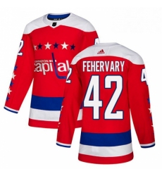 Mens Adidas Washington Capitals 42 Martin Fehervary Authentic Red Alternate NHL Jersey 