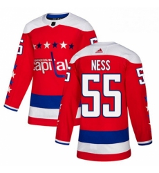 Mens Adidas Washington Capitals 55 Aaron Ness Authentic Red Alternate NHL Jersey 