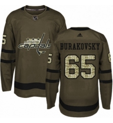 Mens Adidas Washington Capitals 65 Andre Burakovsky Premier Green Salute to Service NHL Jersey 