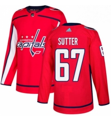 Mens Adidas Washington Capitals 67 Riley Sutter Premier Red Home NHL Jersey 