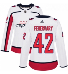 Womens Adidas Washington Capitals 42 Martin Fehervary Authentic White Away NHL Jerse