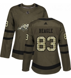 Womens Adidas Washington Capitals 83 Jay Beagle Authentic Green Salute to Service NHL Jersey 