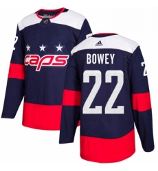 Youth Adidas Washington Capitals 22 Madison Bowey Authentic Navy Blue 2018 Stadium Series NHL Jersey 