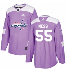 Youth Adidas Washington Capitals 55 Aaron Ness Authentic Purple Fights Cancer Practice NHL Jersey 