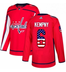 Youth Adidas Washington Capitals 6 Michal Kempny Authentic Red USA Flag Fashion NHL Jerse