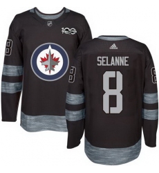 Jets #8 Teemu Selanne Black 1917 2017 100th Anniversary Stitched NHL Jersey