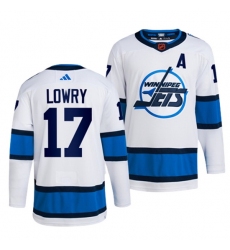 Men Winnipeg Jets 17 Adam Lowry White 2022 23 Reverse Retro Stitched Jersey