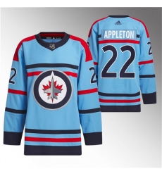 Men Winnipeg Jets 22 Mason Appleton Light Blue Anniversary Primegreen Stitched Jersey