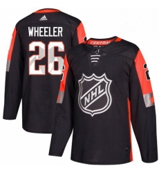 Mens Adidas Winnipeg Jets 26 Blake Wheeler Authentic Black 2018 All Star Central Division NHL Jersey 