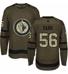 Mens Adidas Winnipeg Jets 56 Marko Dano Premier Green Salute to Service NHL Jersey 