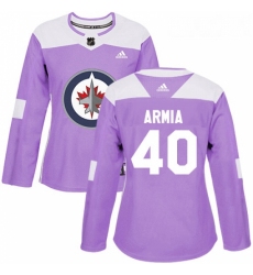 Womens Adidas Winnipeg Jets 40 Joel Armia Authentic Purple Fights Cancer Practice NHL Jersey 