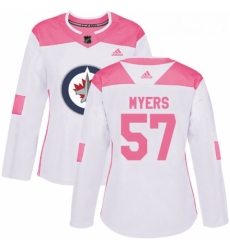 Womens Adidas Winnipeg Jets 57 Tyler Myers Authentic WhitePink Fashion NHL Jersey 